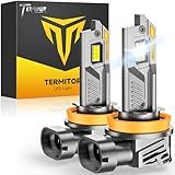 Termitor H11/H9/H8 Light Bulbs, 50,000LM 10X Super Brighter with Turbo Cooling Fan, 6500K Cool White H11/H9 Fog Light Bulbs and Off-Road Lights, IP68 Waterproof, 5 Mins Plug-N-Play, Pack of 2