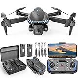 X-shop Foldable Drone with 1080P HD Camera for Beginners & Adults, FPV Live Video, One Key Start, Altitude Hold, 3D Flips, Gesture Selfie, 3 Speed Modes, 2 Batteries