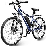 YOLOWAY 750W Electric Bike for Adults, 22 MPH, 50 Miles Long Range Electric Bicycle for Adults, 27.5 Inch Tires E-Bike, 480WH Removable Battery Commuter Bike, Blue