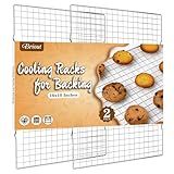 Cooling Rack for Baking 2-Pack, 16x10 Inches Baking Rack, Thick Wire Cookie Rack for Cooking, Roasting, Grilling, Drying, Oven Safe, Fits Half Sheet Pan, Silver