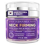 Ashania Korean Neck Firming Cream – Neck Tightening and Lifting Cream for Neck, Chin & Chest with Peptides & Niacinamide, Firming Moisturizer 1.7 Fl Oz (Pack of 1)