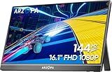 ARZOPA 16.1'' 144Hz Portable Gaming Monitor, 106% sRGB 1080P FHD Kickstand Portable Monitor with HDR, Ultra Slim, Eye Care, External Second Screen for Laptop, PC, PS5, Mac, Xbox-Z1FC