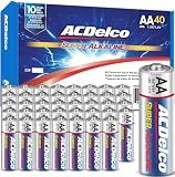 ACDelco 40-Count Double AA Batteries, Maximum Power Super Alkaline Battery for Home and Office, 10-Year Shelf Life, Reclosable Packaging