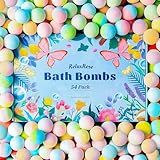 54 Pack Handmade Bath Bombs – 11 Vibrant Colors & 9 Unique Scents, Long-Lasting Fizzy Bubbles & Colorful Magic, 7-Minute Dissolve for Relaxation, Perfect for Birthdays & Summer Self-Care