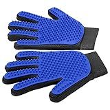 Pet Hair Removal Glove with 255 Silicone Tips for Dogs & Cats, 1 Pair Blue