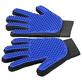 Pet Hair Removal Glove with 255 Silicone Tips for Dogs & Cats, 1 Pair Blue
