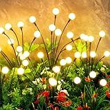 VIGNUTO Solar Lights Outdoor Waterproof, 4 Packs 32LED, Solar Garden Lights, Patio Lights, Garden Decor, Patio Decor, Firefly Lights Solar Outdoor, Unique Gifts for Women, Gifts for Grandma