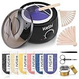 KeShi Waxing Kit, Painless Hair Removal Wax Warmer with 6 Bags Hard Wax Beans for Full Body, Legs, Face, Eyebrows & Bikini— Ideal for Both Women & Men