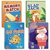 Card Games Go Fish,Old Maid,Slap Jack and Memory Match-4 Decks in 1 Pack