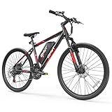 QNUT Electric Bike for Adults, 350W 26" Ebike for Teens 21 Speed 20Mph Up to 40Mile with Dual Disc Brake Commute E-Bike E-MTB for Men Women Electric Bicycles UL 2849 Certified (Red)