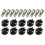 T5 LED Bulb cciyu 37 74 2721 2-SMD 5630 LED Bulb Super White 73 70 79 Wedge Led Bulb T5 Twist Socket Replacement Dash Dashboard Lights Instrument Panel Cluster LED Lamps Glove Box Light Bulb 10pcs