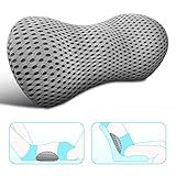 Panduo Lumbar Support Pillow for Office Chair, Memory Foam Lumbar Pillow for Lower Back Pain Relief (Grey)