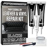 Black Leather Repair Kit, Vinyl Repair Kit for Car Seats, Couch, Boat, Sofa & Purse, Fix Scratch & Rip on Artificial, Faux, Genuine Leather, with Color Matching Guide & Super Easy Instructions