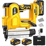 SILVEL 2" Cordless Brad Nailer, 2-in-1 21V Electric Brad Nailer with 2 * 2.0Ah Battery, 1000pcs Nails, 18GA Staples, Adjustable Depth for Woodworking, Home Improvement, yellow