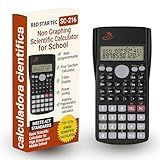 Fraction Calculator for School – SC-216 Scientific Calculator by Red Star Tec, with 4 Functions, SAT-Ready, 2-Line Display with Trigonometry, Algebra & Statistics, Non-Graphing Calculator