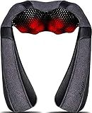 Mirakel Shiatsu Neck & Back Massager with Heat - Deep Tissue Neck, Back & Shoulder Pain Relief - Ergonomic Design Shoulder Massager, Electric Kneading Whole Body Massage Pillow Gifts for Women, Men