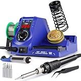 WEP 926LED V3 Soldering Station 130W MAX Soldering Iron Kit with Solder Wire, 5 Soldering Tips, Tweezers, Solder Sucker, Tip Cleaner, Temperature Control, Sleep Mode, C-F Conversion