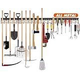 TVKB 68'' All Metal Garden Tool Organizer Adjustable Garage Tool Organizer Wall Mount Garage Organizers and Storage with Heavy Duty Hooks Tool Hangers for Garage Wall, Shed, Garden