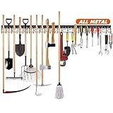 TVKB 68'' All Metal Garden Tool Organizer Adjustable Garage Tool Organizer Wall Mount Garage Organizers and Storage with Heavy Duty Hooks Tool Hangers for Garage Wall, Shed, Garden