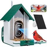 BOLITE Smart Bird Feeder with Camera 2.5K HD, Birdhouse for Outdoors, Green