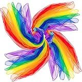 AIVIAI Juggling Scarves for Kids Play 24 Pcs Dance Music Scarfs Colorful Silk Actives Scarves Rhythm Band Scarves for Toddlers Children Movement(6 Colors)