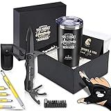 Gifts for Men - 6-in-1 Gift Set with Stainless Steel Tumbler,Multi-Tool Knife,LED Gloves & Tool Pen Keepsake Box | Last Minute Birthday, Father's Day Anniversary Box Gifts for Dad,Husband