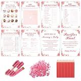 OLOUTAB Baby Shower Games for Girl, 8-in-1 Pink Floral Kit for 50 Guests