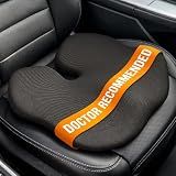 Everlasting Comfort Car Seat Cushion for Driving - Orthopedic Car Cushion for Office, Travel, Gaming Chair Memory Foam Driver Booster for Short People, Non-Slip, Washable Cover, Back & Sciatica Relief