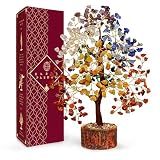 Chakra Tree of Life Birthday Gifts for Women, Mom, Sister, Friends, Handmade Healing Crystal Tree Brings Money, Positivity & Good Luck, Boho Home, Room and Office Desk Decor, Unique Return Gift