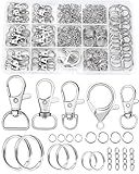 325PCS FIVEIZERO Keychain Making Kit - Keychain Clip with Key Ring, Lobster Claw Clasp, Swivel Snap Hook, Jumprings & Extender Chain for Crafts, DIY Projects & Purse Making Supplies
