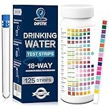 All-New 18 in1 Drinking Water Test Kit-125 Water Quality Test Strips for Well Tap Test Kit,Water Testing Strips for Home Drinking Water Testing,Hardness,Chlorine, Lead,Iron, Copper,Fluoride