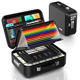 Fireproof Document Box with Combination Lock, Fireproof Water Resistant Hard Case Safe Box for Important Documents Certificates Laptop Passports - Black