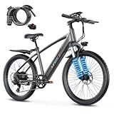 Electric Bike for Adults, 1500W Peak Ebike with 48V 12Ah Removable Battery, 26 inch Electric Bicycles for Commute, City Cruiser E-Bike for Adult, Step-Thru,7-Speed, Up to 25MPH 65 Miles