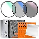 K&F Concept 55mm UV/CPL/ND Lens Filter Kit (3 Pieces)-18 Multi-Layer Coatings, UV Filter + Polarizer Filter + Neutral Density Filter (ND4) + Cleaning Cloth+ Filter Pouch for Camera Lens (K-Series)