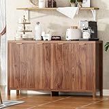 55" Large Sideboard Buffet Storage Cabinet with Shelves and Doors, Modern Coffee Bar Station Wood Kitchen Table for Kitchen, Dining Room,Brown