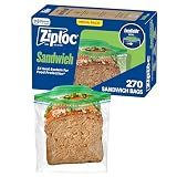 Ziploc Sandwich & Snack Bags, Food Storage, Easy Open & Close, 270 Count