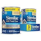 Similac 360 Total Care Infant Formula, Has 5 HMO Prebiotics, Our Closest Prebiotic Blend to Breast Milk, Non-GMO, Baby Formula Powder, 36-oz Value Can, Pack of 3