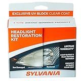 SYLVANIA - Headlight Restoration Kit - 3 Easy Steps to Restore Sun Damaged Headlights with Exclusive UV Block Clear Coat, Light Output and Beam Pattern Restored, Long Lasting Headlight Restorer Kit