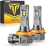 FAHREN H11/H8/H16 Fog Light Bulbs, 16000LM 800% Brightness Upgraded 6500k cool white Driving Fog Lights, 60000HRS Lifespan Replacement H8 H16 Fog Bulbs, 1:1 Mini Size, Plug and Play, Pack of 2.
