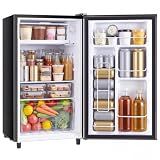 DUMOS 3.2 Cu.Ft Mini Fridge with Freezer, Single Door Refrigerator with Adjustable Thermostat, Compact Small Fridge for Bedroom, Office, Dorm, Black, Single Door