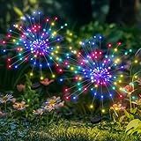 PEVOROS Garden Decor Solar Lights Outdoor,120LED Waterproof Colorful Solar Fairy Garden Lights for Outdoor Decoration,Yard, Patio, Porch,Flower Pot,Pathway,Christmas (2Pack)