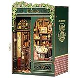 CUTEBEE Book Nook Kit - DIY Miniature House Kit for Adults, Teens and Beginners, Dollhouse Booknook Library Tiny House Bookshelf Decor 3D Wooden Puzzle, Gifts for Family, Friends (Owl Bookstore)