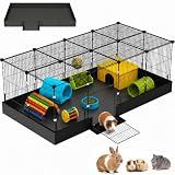 20 Planes Guinea Pig Cages Enclosed Hamster Cage with Door & Waterproof Liner, Expandable Cage for Guinea Pigs, Metal Wire Yard Fence Rabbit Cage