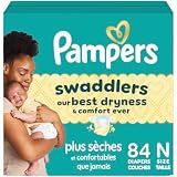 Swaddlers Newborn Diapers, Size Newborn (up to 10 lbs), 84 Count, Fragrance Free, Hypoallergenic, Absorbent, Pediatrician Recommended, Skin Safe