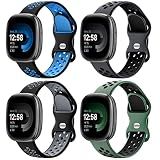 Maledan Stylish Sport Band Compatible for Fitbit Versa 3/4/ Sense/Sense 2 Bands Women Men, Soft Silicone Strap Wristband Replacement for Fitbit Versa 3/ Sense Smart Watch Bands, Large