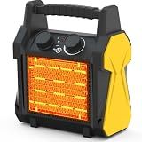 Buyplus Outdoor Heater, 1500W Patio Heater for Garage, Portable Electric Space Heaters with Overheat Tip-Over Protection, PTC Ceramic Space Heaters for Garage, Greenhouse, Indoor Outdoor Use,Yellow