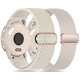 2 Pack 18mm Braided Stretchy Nylon Watch Bands Compatible with Garmin Venu 2S/Venu 3S/Vivoactive 4S/Vivomove 3S/Forerunner 255S/Forerunner 265S, Quick Release Loop Elastic Strap for Women Men