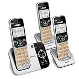 VTech 3 Handset DECT 6.0 Expandable Cordless Phone with Answering System, CS5329-3 (Silver/Black)