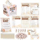 Ucouper Bear Baby Shower Games Set for 50 Guests, 7 Activities, 373 Pieces