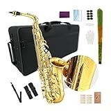 YoungMonic Alto Saxophone E Flat for Adults Student Sax Eb Alto Full Kit With Carrying Sax Case Mouthpiece Straps Reeds Saxophone Beginner Kit